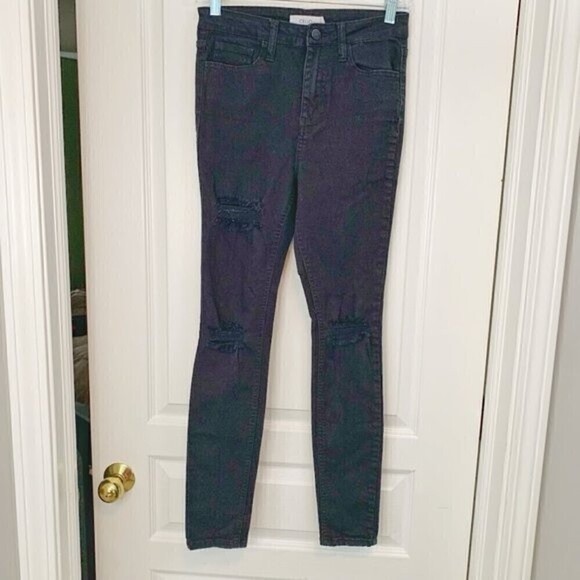 Cello Hi Rise Distressed Black Skinny Jeans - Picture 1 of 11